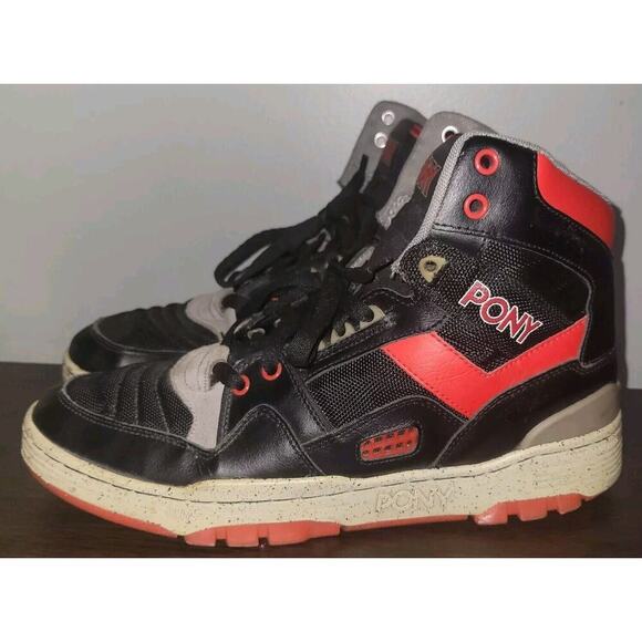 Pony M-100 Hi Black Red Men Size 12 Vintage main image 5
